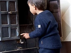 Mikk-line cardigan/jakke mørkeblå merinould